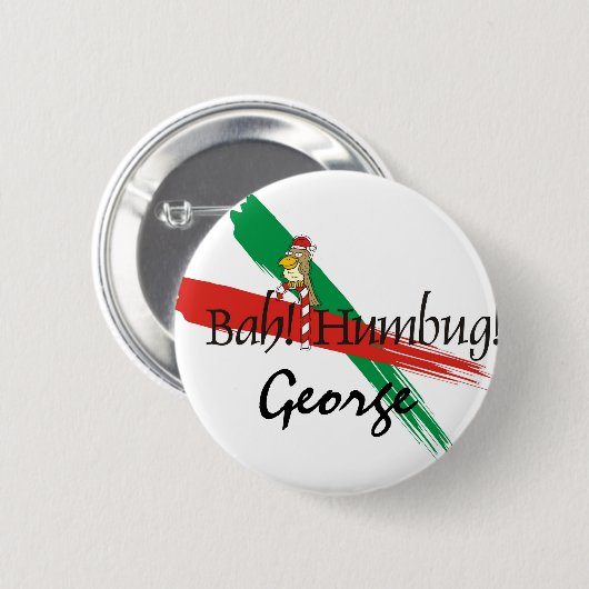 Kerstmis. Humbug! Ronde Button 5,7 Cm (Voorkant /achterkant)