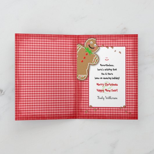 Kerstmis, Humor, Beet in het Man van de Peperkoek Kaart (Binnen)