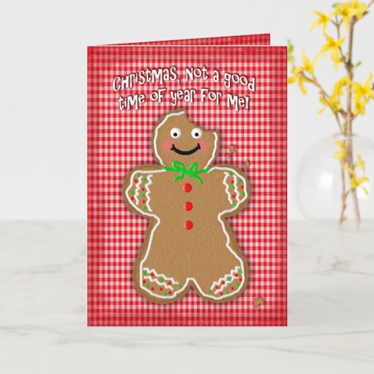 Kerstmis, Humor, Beet in het Man van de Peperkoek Kaart (Gele Bloem)