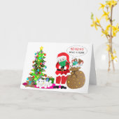 Kerstmis, Humor Covid-19, Kerstman Masker, Rolls Kaart (Gele Bloem)
