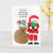 Kerstmis, Humor Pandemisch, Santa Wears Beard Mask Kaart (Gele Bloem)