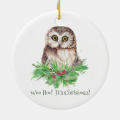 Kerstmis Humor Quote Cute Owl Bird Keramisch Ornament (Achterkant)