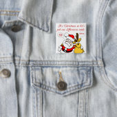 Kerstmis Humor: Stop gevechten en reconcile Funny Vierkante Button 5,1 Cm (In situ)