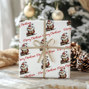 Kerstmis Humoristische Kerstman Cartoon Inpakpapie Cadeaupapier