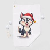 Kerstmis Husky Hondenliefhebber Malamute (2) Golfhanddoek (Insitu)