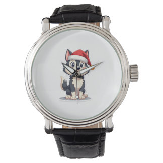 Kerstmis Husky Hondenliefhebber Malamute (2) Horloge