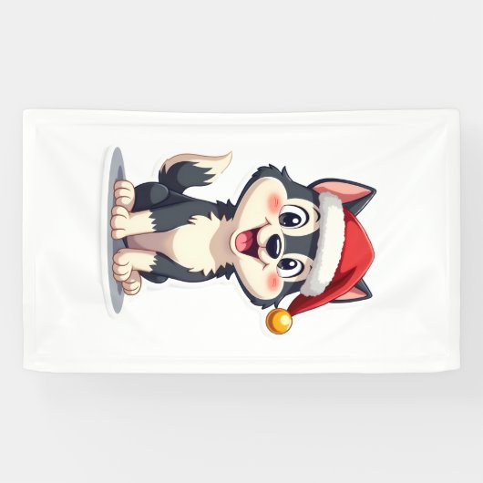 Kerstmis Husky Hondenliefhebber Malamute (2) Spandoek (Horizontaal)