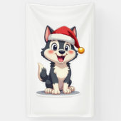 Kerstmis Husky Hondenliefhebber Malamute (2) Spandoek (Verticaal)