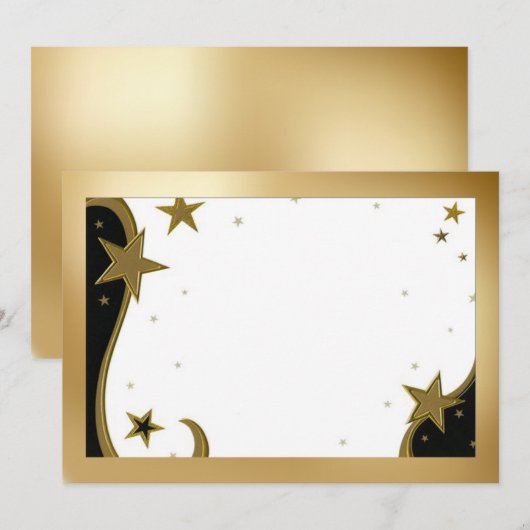 Kerstmis, Huwelijk, Jubileum Gouden Sterren Foto Feestdagenkaart (Voorkant / Achterkant)