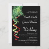 Kerstmis Huwelijk met Takken en Slingers Aankondiging (Voorkant)