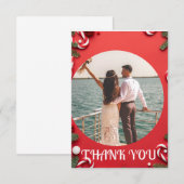 Kerstmis, huwelijksreis op maat bedankkaart (Voorkant / Achterkant)