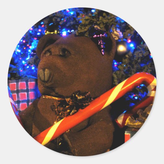 Kerstmis I van Teddys Ronde Sticker (Voorkant)