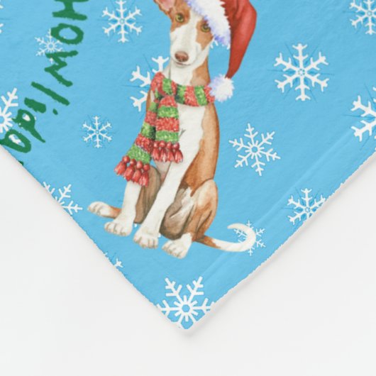 Kerstmis Ibizan Hound Fleece Blanket (Hoek)