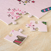 Kerstmis Icoon Patroon - Esthetische Feestdagen  Legpuzzel (Zijkant)