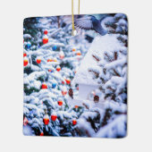 Kerstmis Idyll verblindend Keramisch Ornament (Links)