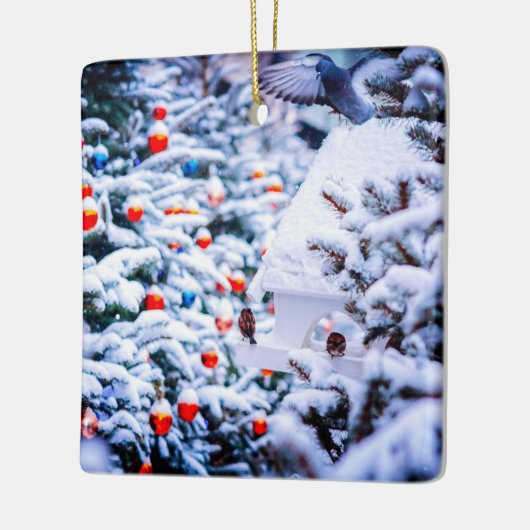 Kerstmis Idyll verblindend Keramisch Ornament (Links)