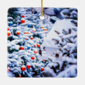 Kerstmis Idyll verblindend Keramisch Ornament (Achterkant)