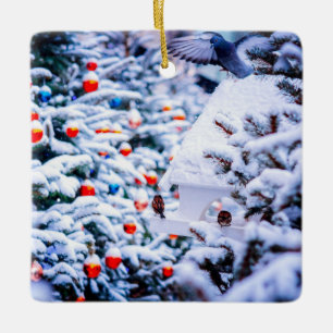 Kerstmis Idyll verblindend Keramisch Ornament