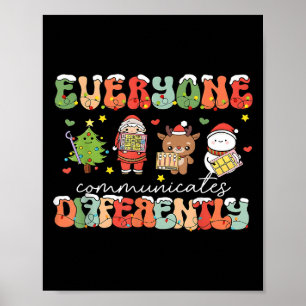 Kerstmis Iedereen communiceert anders spraak Poster