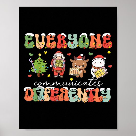 Kerstmis Iedereen communiceert anders spraak Poster (Voorkant)