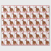 Kerstmis Ierse Setter in sneeuw Cadeaupapier (Vlak)