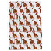 Kerstmis Ierse Setter in Sneeuwvlok Medium Cadeauzakje (Achterkant)