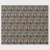 Kerstmis Ierse Setter in Sneeuwvlokken Cadeaupapier (Vlak)