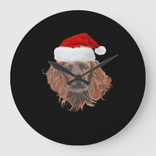 Kerstmis Ierse Setter Klassiek T-shirt Grote Klok