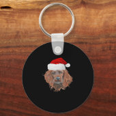 Kerstmis Ierse Setter Klassiek T-shirt Sleutelhanger (Voorkant)