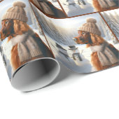 Kerstmis Ierse Setter Met Sneeuwmannen Cadeaupapier (Rol Hoek)