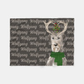 Kerstmis: Ierse Wolfhound met Dog's naam Fleece Deken (Voorkant (Horizontaal))
