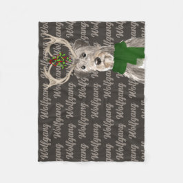 Kerstmis: Ierse Wolfhound met Dog's naam Fleece Deken