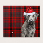 Kerstmis Ierse Wolfshond Hond Rood Geruit Kerstfee Kaart (Buitenkant ongevouwen)