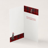 Kerstmis Ierse Wolfshond Hond Rood Geruit Kerstfee Kaart (Binnen)