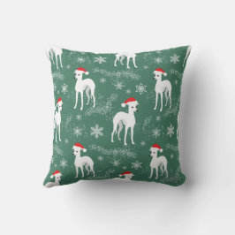Kerstmis Iggy Italiaanse Greyhounds in de Sneeuw T Kussen