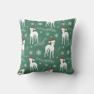 Kerstmis Iggy Italiaanse Greyhounds in de Sneeuw T Kussen