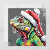 Kerstmis Iguana Feestdagenkaart (Voorkant)