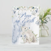 Kerstmis Ijsbeer Groenaarrangement Sneeuw (Staand voorkant)