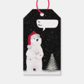Kerstmis Ijsbeer In Sneeuwvlok Cadeaulabel (Voorkant)