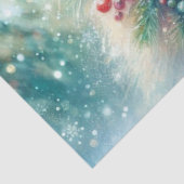 Kerstmis IJsbeer Met Hulst & Dennen Decoupage Tissuepapier (Detail)