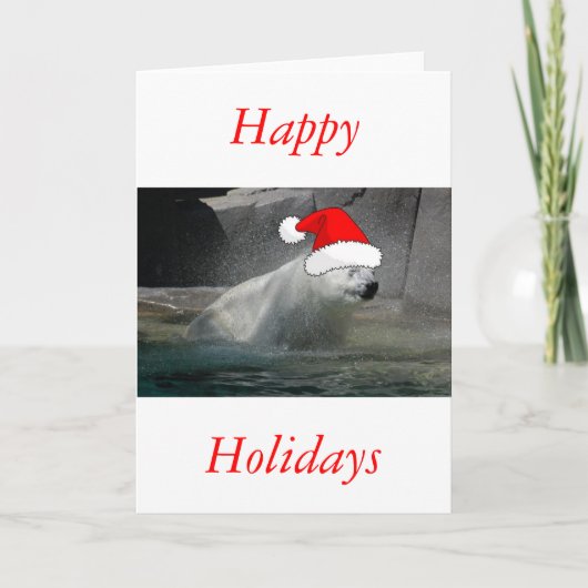 Kerstmis Ijsberen Feestdagen Kaart (Voorkant)