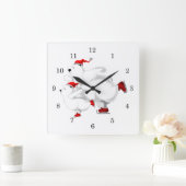 Kerstmis Ijsberen Wandklok (Huis)