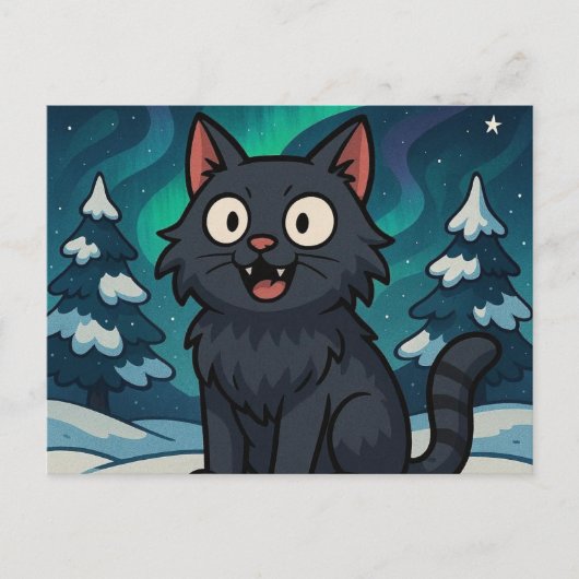 Kerstmis IJslandse Julkat Briefkaart (Voorkant)
