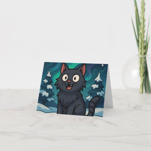 Kerstmis IJslandse Yule Cat Bedankkaart (Voorkant)
