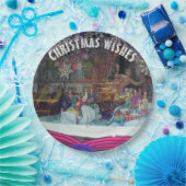 Kerstmis ijsschaatsers Winterthema Papieren Bordje (Feest)