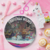 Kerstmis ijsschaatsers Winterthema Papieren Bordje (Feest)