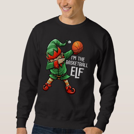 Kerstmis... ik ben de Basketball Elf Familie Match Trui (Voorkant)