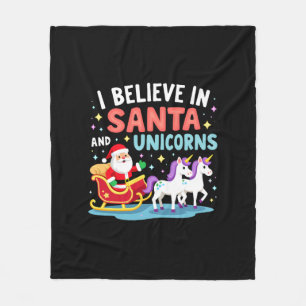 Kerstmis Ik Geloof In Sinterklaas En Eenhoorns Fun Fleece Deken
