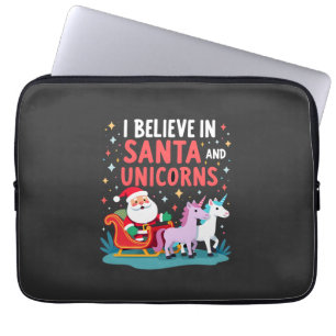Kerstmis Ik Geloof In Sinterklaas En Eenhoorns Fun Laptop Sleeve