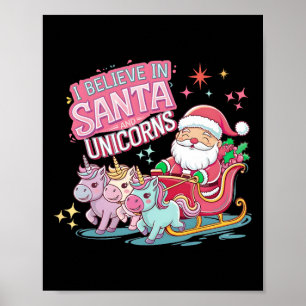 Kerstmis Ik Geloof In Sinterklaas En Eenhoorns Fun Poster